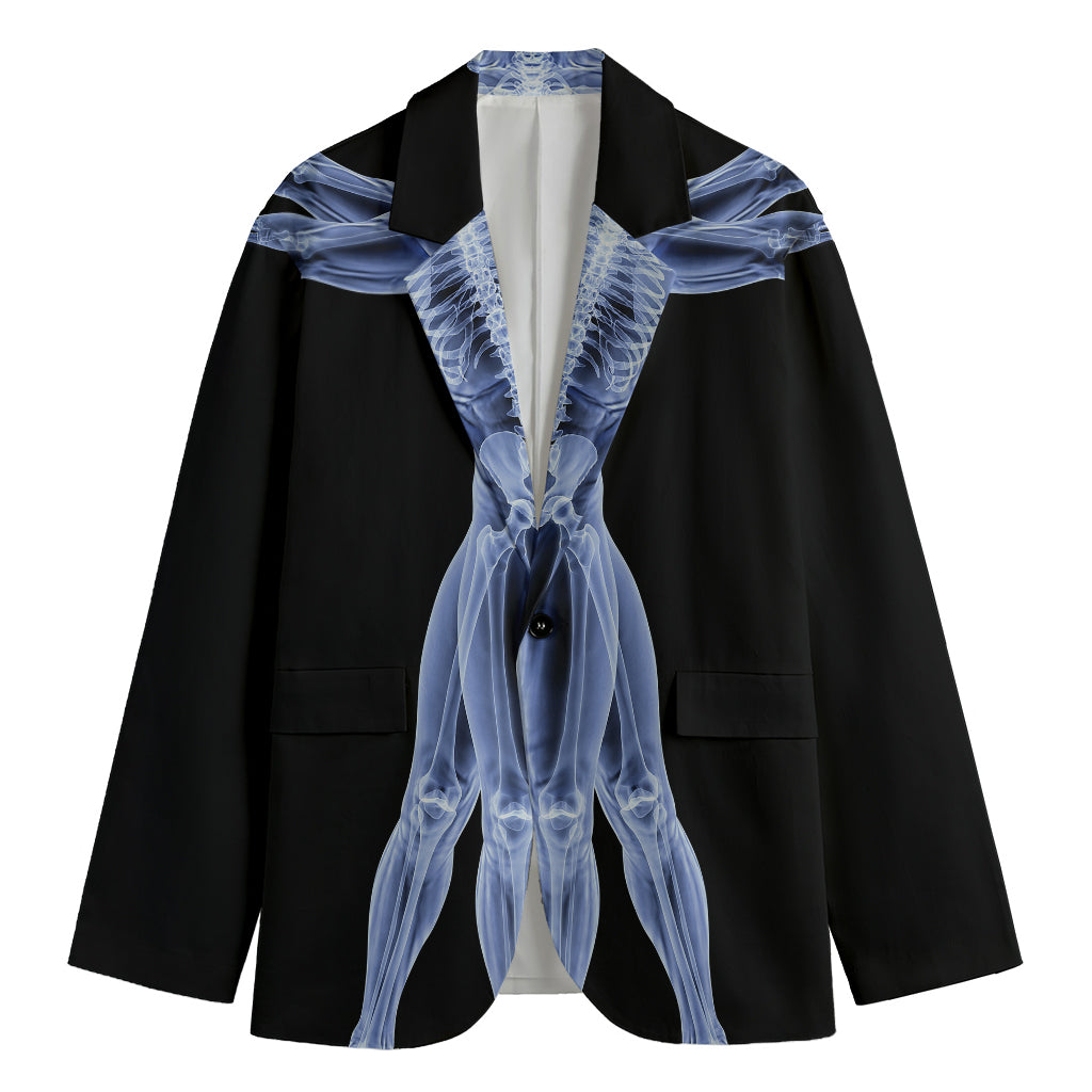 Vitruvian Man X-Ray Print Men's Cotton Blazer