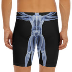Vitruvian Man X-Ray Print Men's Long Boxer Briefs