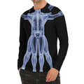 Vitruvian Man X-Ray Print Men's Long Sleeve Rash Guard