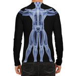 Vitruvian Man X-Ray Print Men's Long Sleeve Rash Guard
