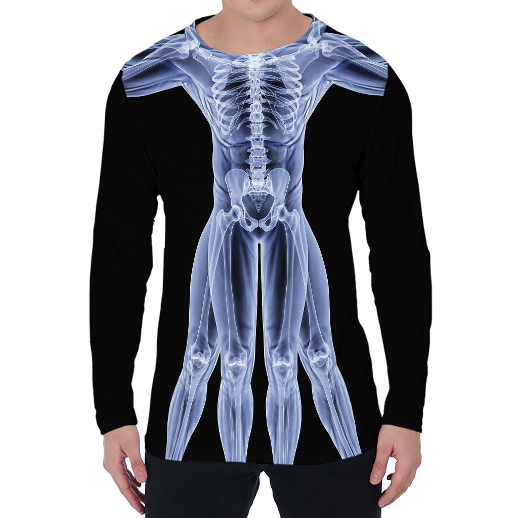 Vitruvian Man X-Ray Print Men's Long Sleeve T-Shirt