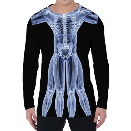 Vitruvian Man X-Ray Print Men's Long Sleeve T-Shirt
