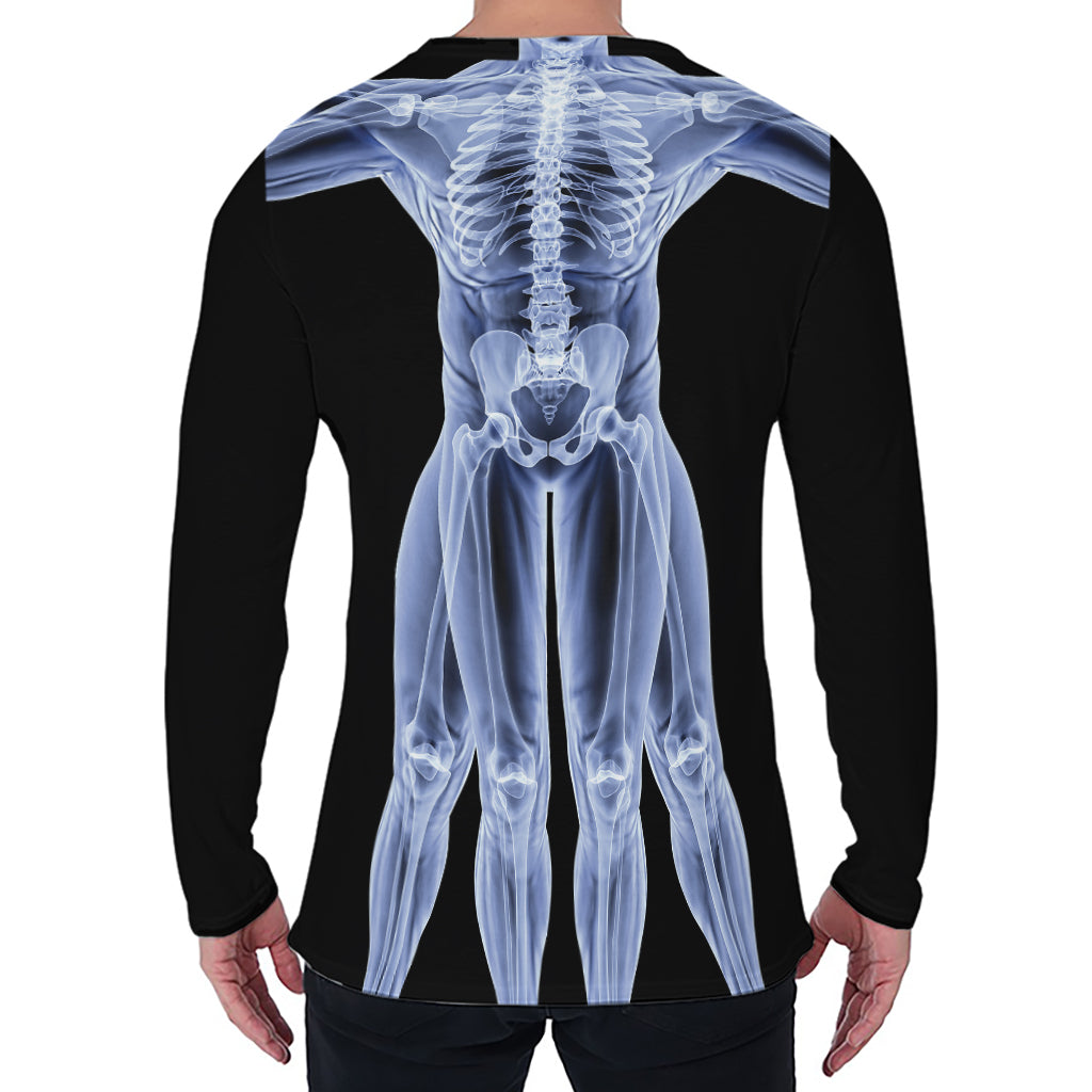 Vitruvian Man X-Ray Print Men's Long Sleeve T-Shirt