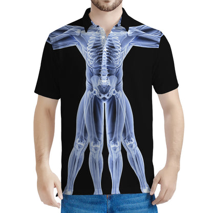 Vitruvian Man X-Ray Print Men's Polo Shirt