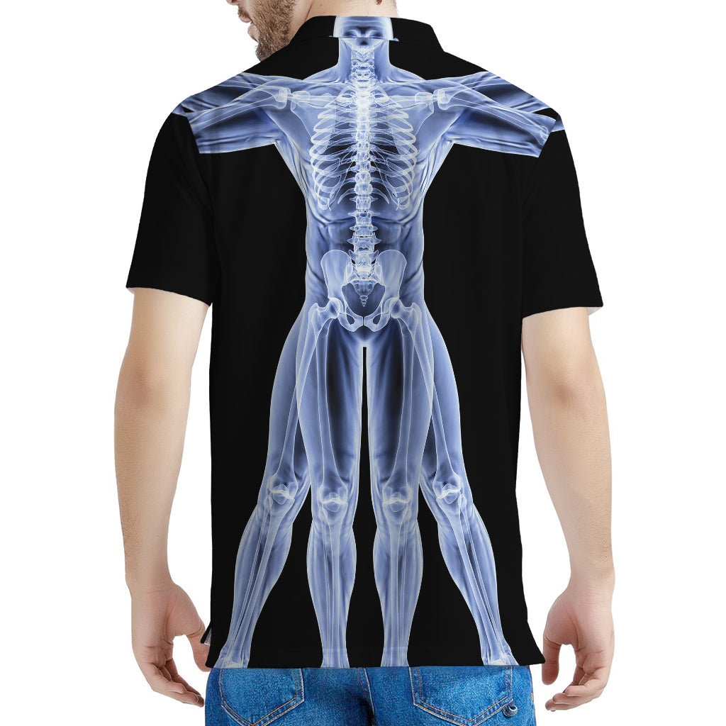 Vitruvian Man X-Ray Print Men's Polo Shirt