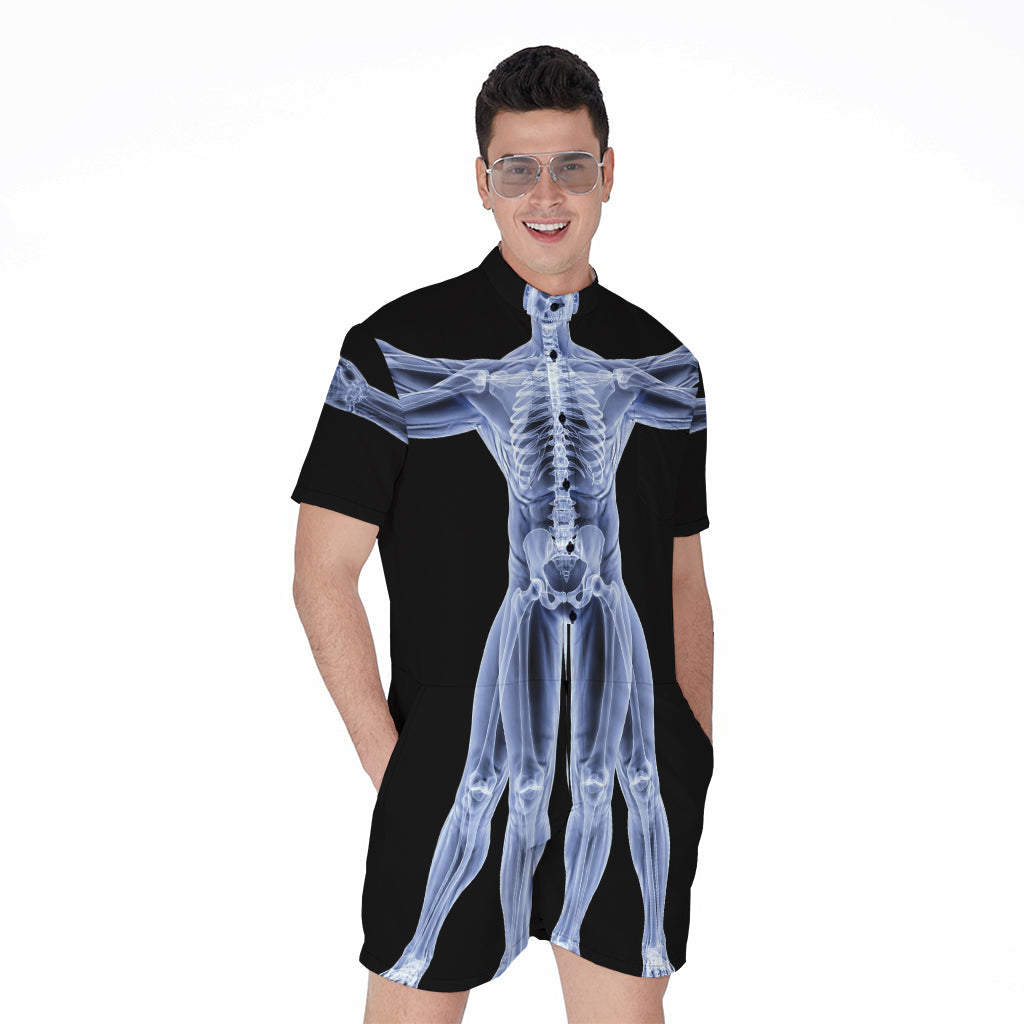 Vitruvian Man X-Ray Print Men's Rompers