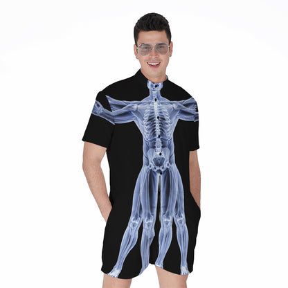 Vitruvian Man X-Ray Print Men's Rompers