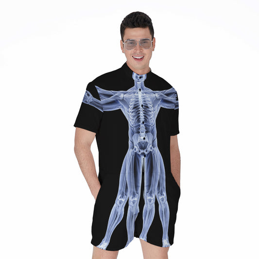 Vitruvian Man X-Ray Print Men's Rompers