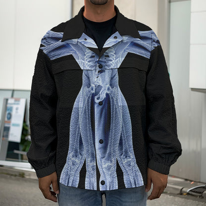 Vitruvian Man X-Ray Print Men's Shirt Jacket