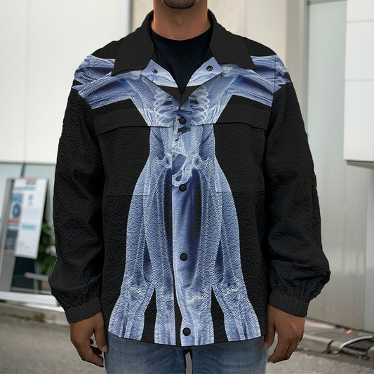Vitruvian Man X-Ray Print Men's Shirt Jacket