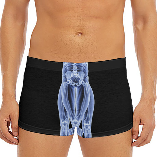 Vitruvian Man X-Ray Print Men's Short Boxer Briefs
