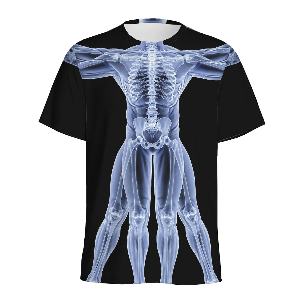 Vitruvian Man X-Ray Print Men's Sports T-Shirt