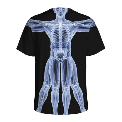 Vitruvian Man X-Ray Print Men's Sports T-Shirt