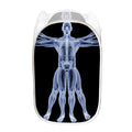 Vitruvian Man X-Ray Print Mesh Laundry Hamper