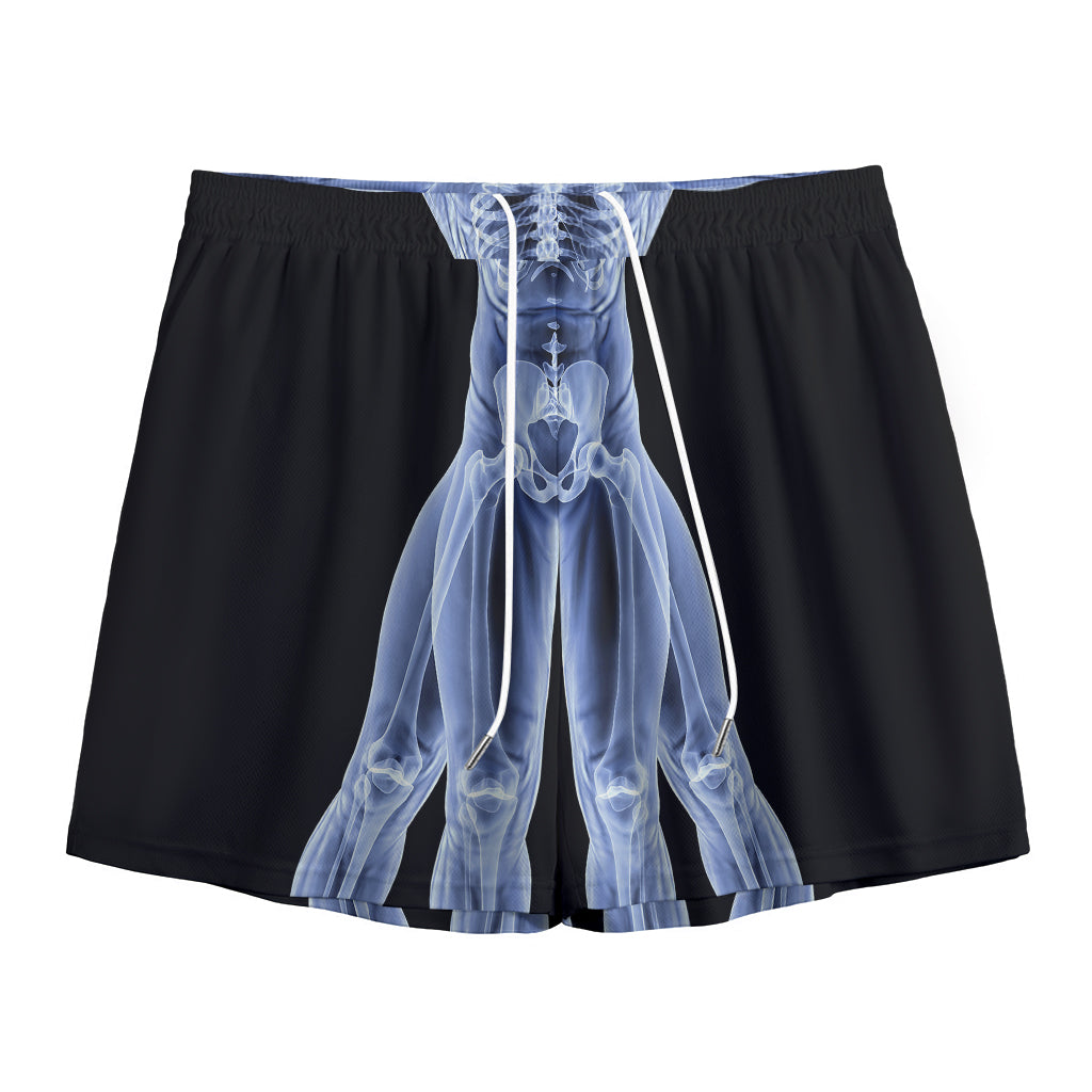 Vitruvian Man X-Ray Print Mesh Shorts