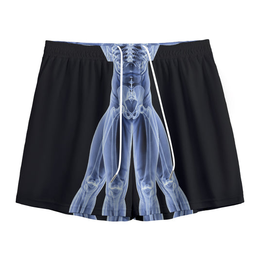 Vitruvian Man X-Ray Print Mesh Shorts