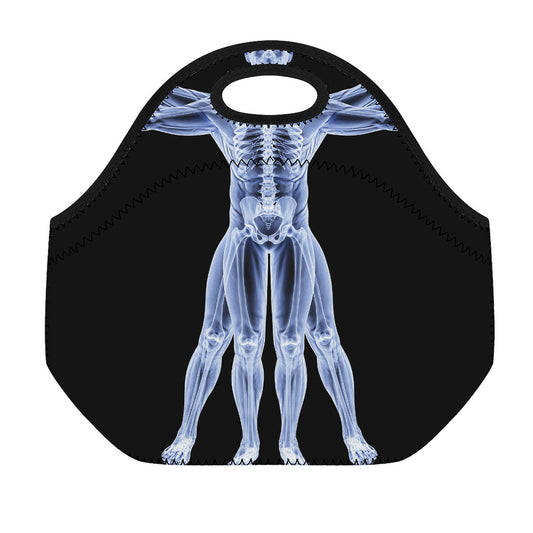 Vitruvian Man X-Ray Print Neoprene Lunch Bag