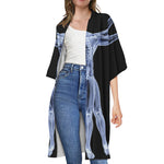 Vitruvian Man X-Ray Print Open Front Beach Cover Up