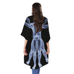 Vitruvian Man X-Ray Print Open Front Beach Cover Up