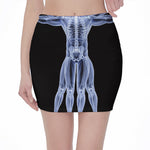 Vitruvian Man X-Ray Print Pencil Mini Skirt