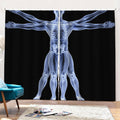 Vitruvian Man X-Ray Print Pencil Pleat Curtains