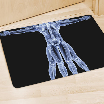 Vitruvian Man X-Ray Print Polyester Doormat