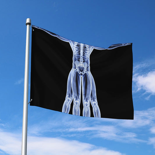Vitruvian Man X-Ray Print Polyester Flag