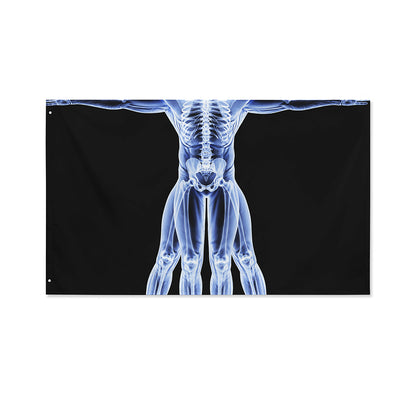 Vitruvian Man X-Ray Print Polyester Flag