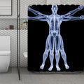 Vitruvian Man X-Ray Print Polyester Shower Curtain