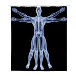 Vitruvian Man X-Ray Print Polyester Shower Curtain