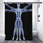 Vitruvian Man X-Ray Print Premium Shower Curtain