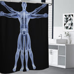 Vitruvian Man X-Ray Print Premium Shower Curtain