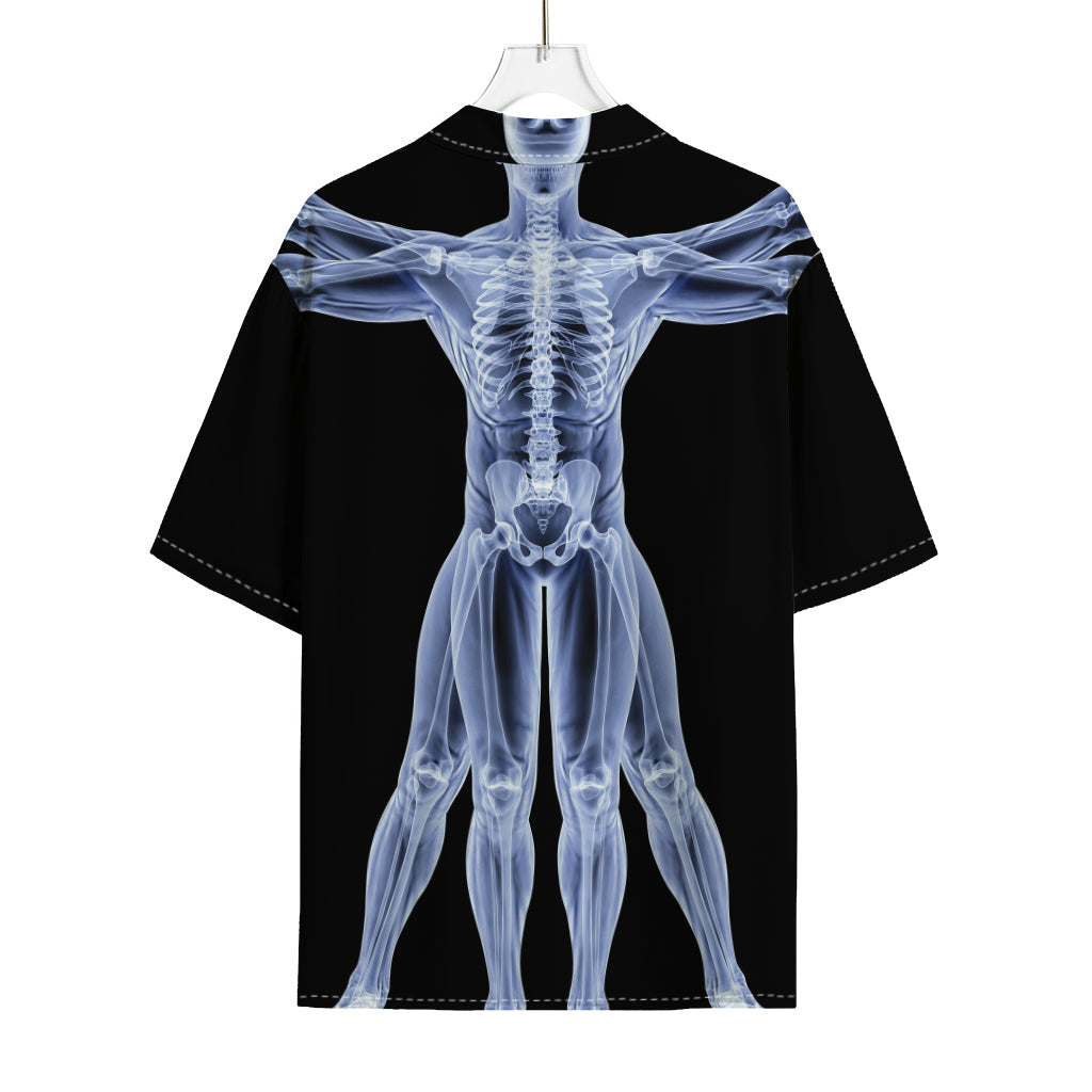Vitruvian Man X-Ray Print Rayon Hawaiian Shirt