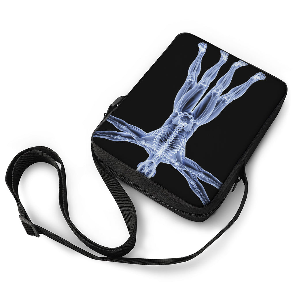 Vitruvian Man X-Ray Print Rectangular Crossbody Bag