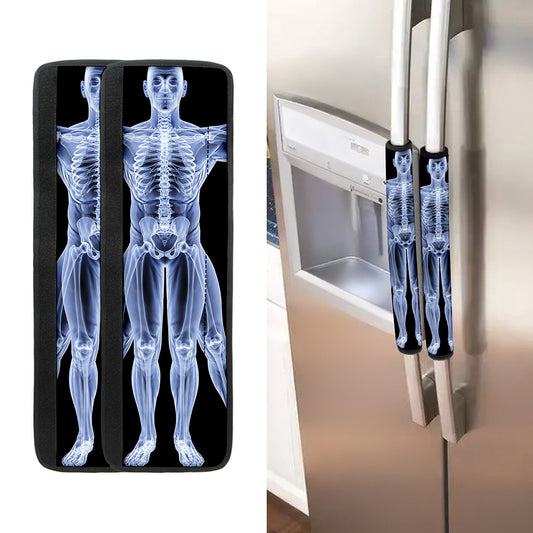 Vitruvian Man X-Ray Print Refrigerator Handle Covers