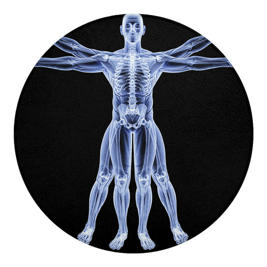 Vitruvian Man X-Ray Print Round Blanket
