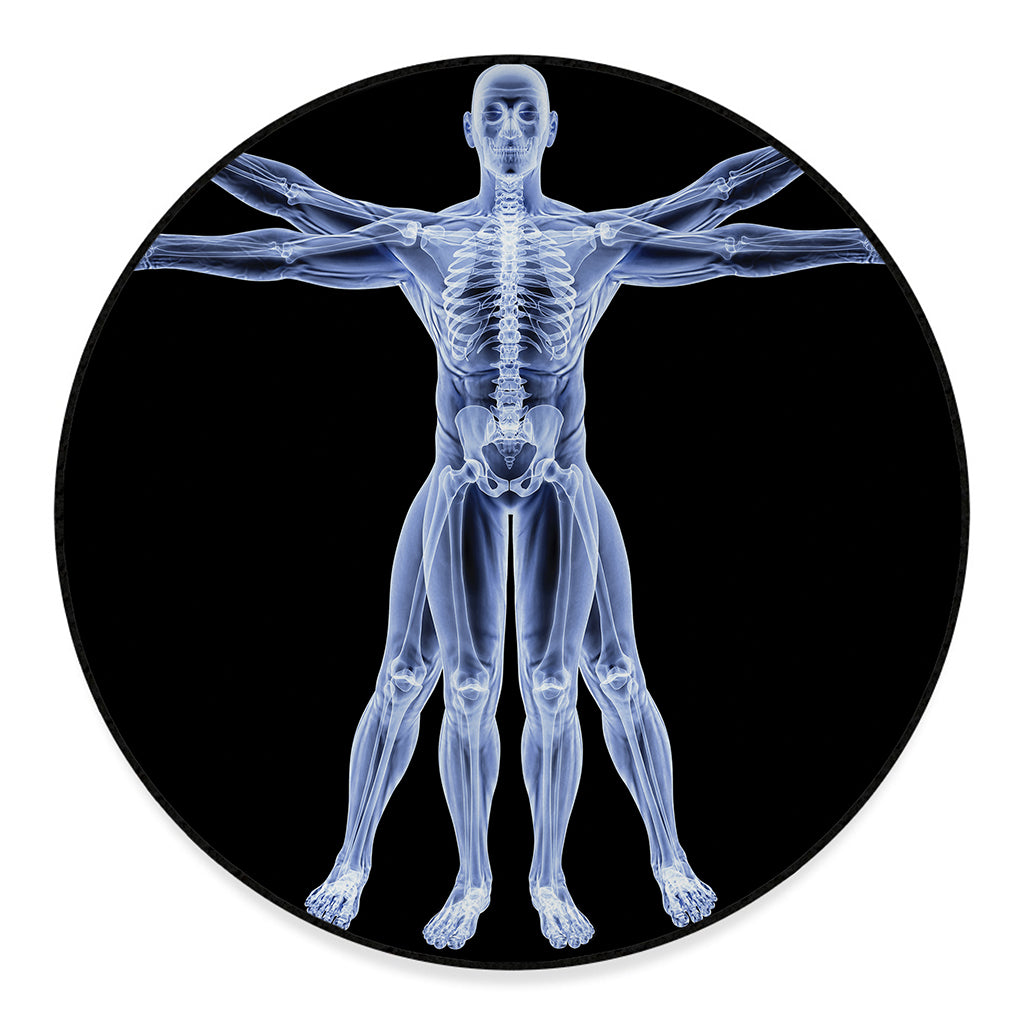 Vitruvian Man X-Ray Print Round Floor Mat