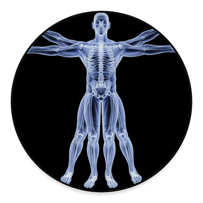 Vitruvian Man X-Ray Print Round Floor Mat