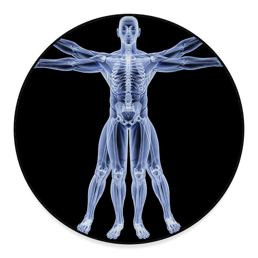 Vitruvian Man X-Ray Print Round Floor Mat