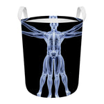 Vitruvian Man X-Ray Print Round Laundry Basket