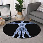 Vitruvian Man X-Ray Print Round Rug