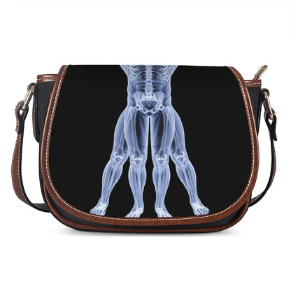 Vitruvian Man X-Ray Print Saddle Bag