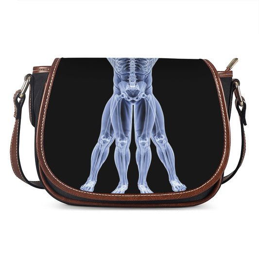 Vitruvian Man X-Ray Print Saddle Bag