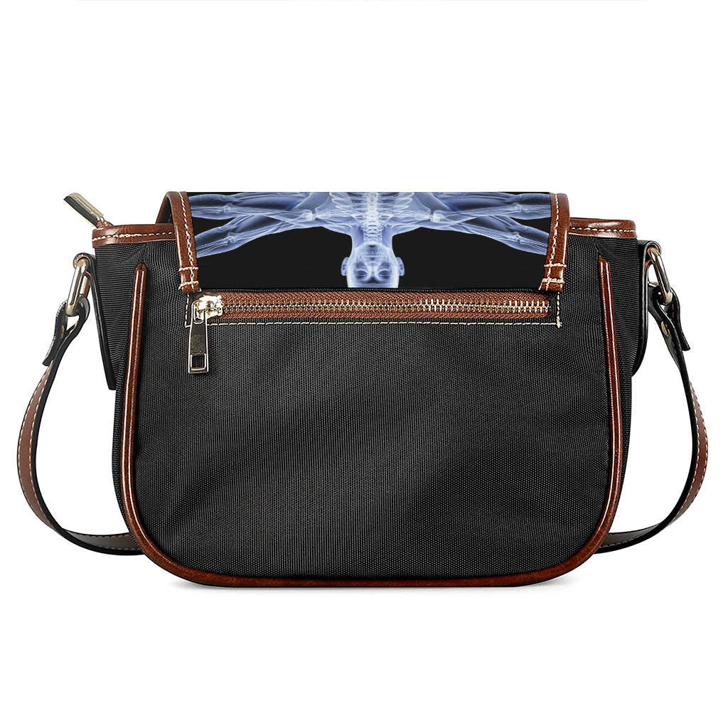 Vitruvian Man X-Ray Print Saddle Bag