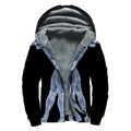 Vitruvian Man X-Ray Print Sherpa Lined Zip Up Hoodie