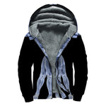 Vitruvian Man X-Ray Print Sherpa Lined Zip Up Hoodie