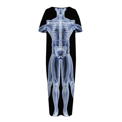Vitruvian Man X-Ray Print Short Sleeve Long Nightdress