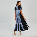 Vitruvian Man X-Ray Print Short Sleeve Maxi Dress