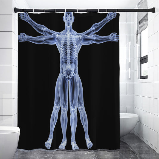 Vitruvian Man X-Ray Print Shower Curtain
