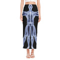Vitruvian Man X-Ray Print Side Slit Maxi Skirt